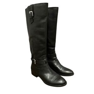 Sam Edelman Ponce Black Soft Leather Riding Boots Knee-High Size 6.5